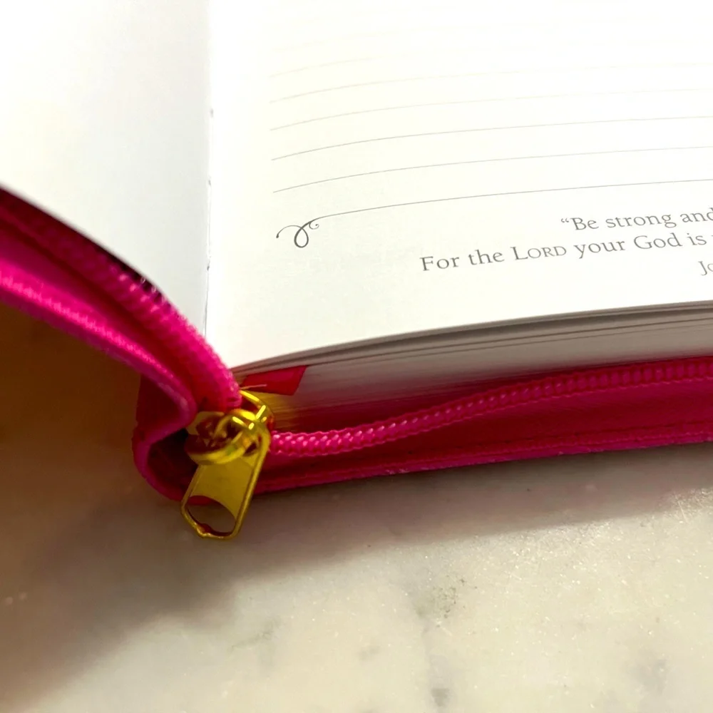 Women’s Fuchsia Pink Blank Prompted Journal Diary God Works For The Good - Gift